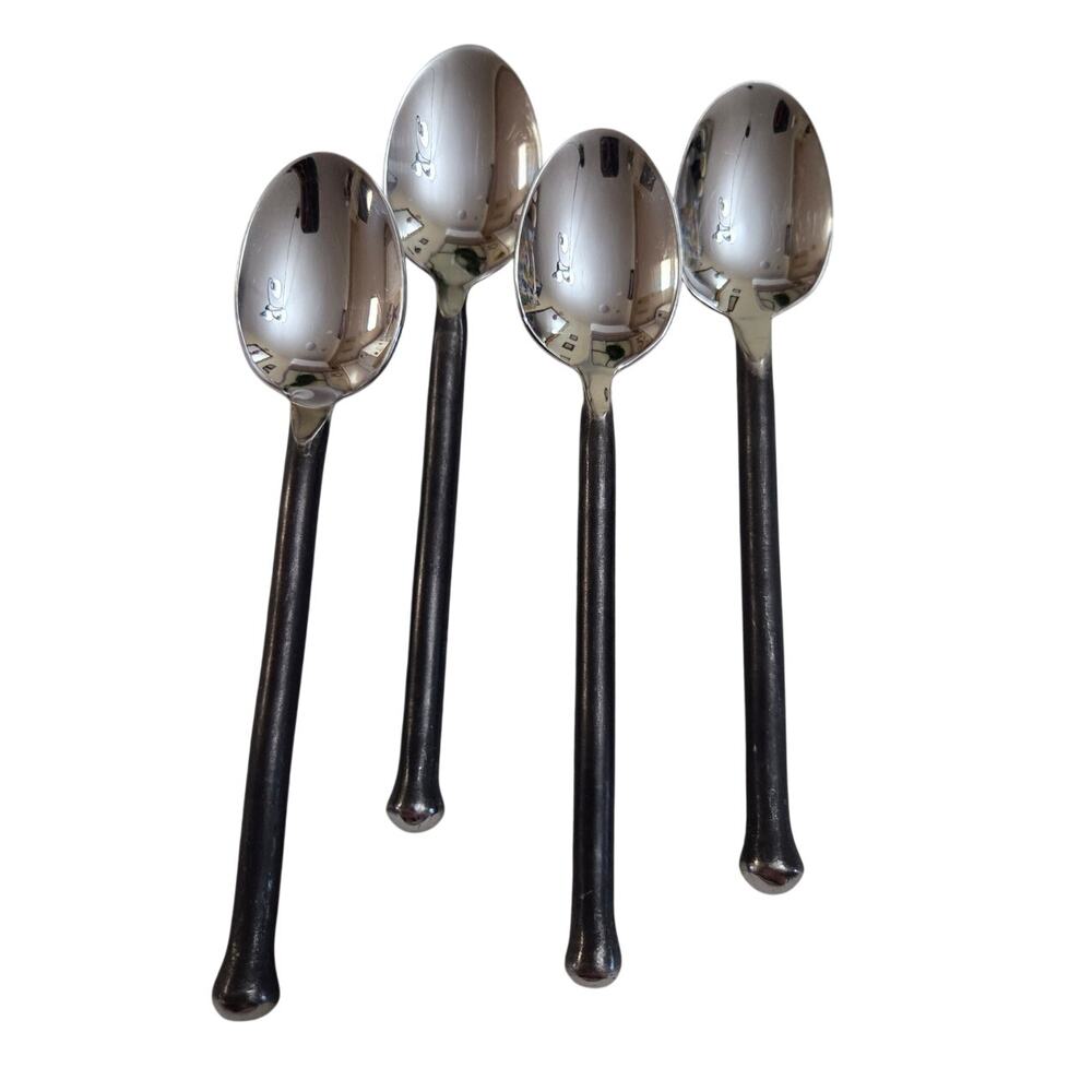 Set 4 Gourmet Settings Exotique Platinum 18/10 Stainless LARGE SPOONS